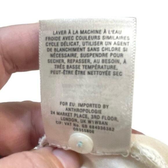 Maeve by Anthropologie Size 2 Cream Swiss Dot Long Sleeve Button Down Blouse - Picture 9 of 9